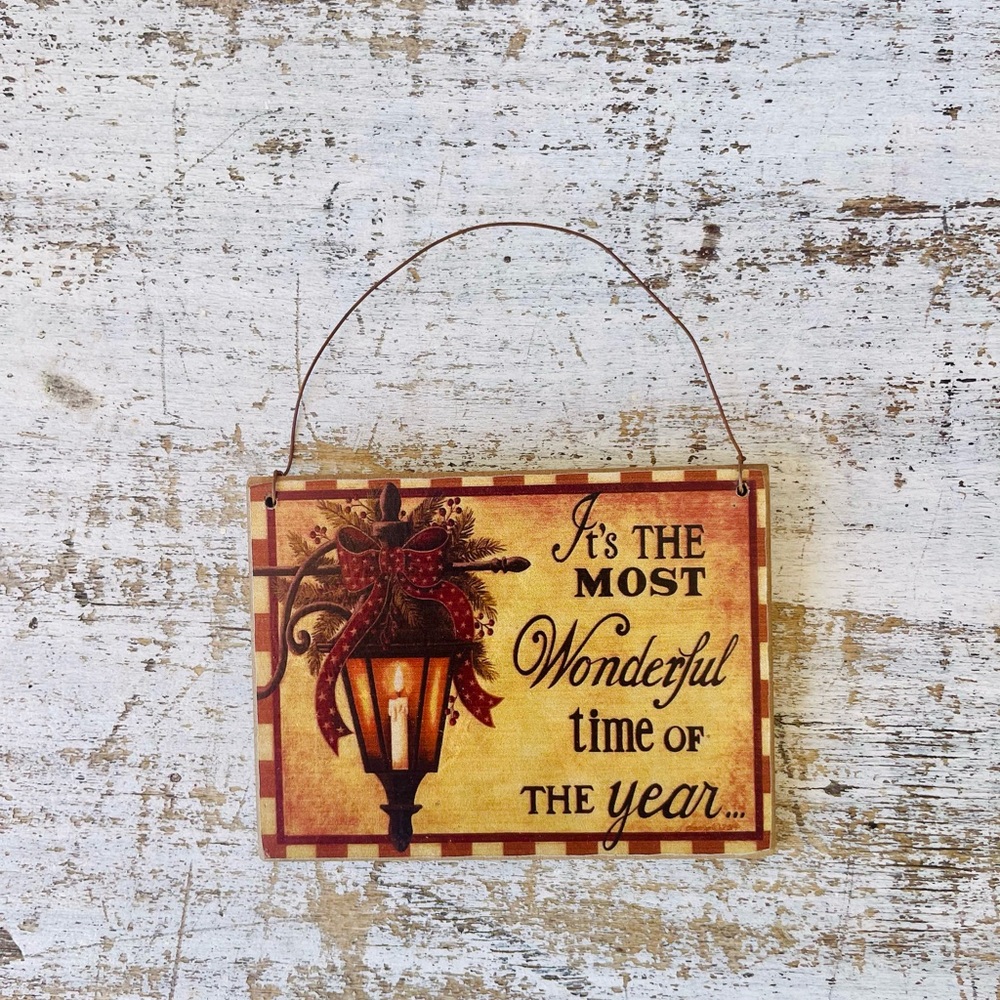 *Christmas Postcard Ornament It’s the Most Wonderful Time of the Year